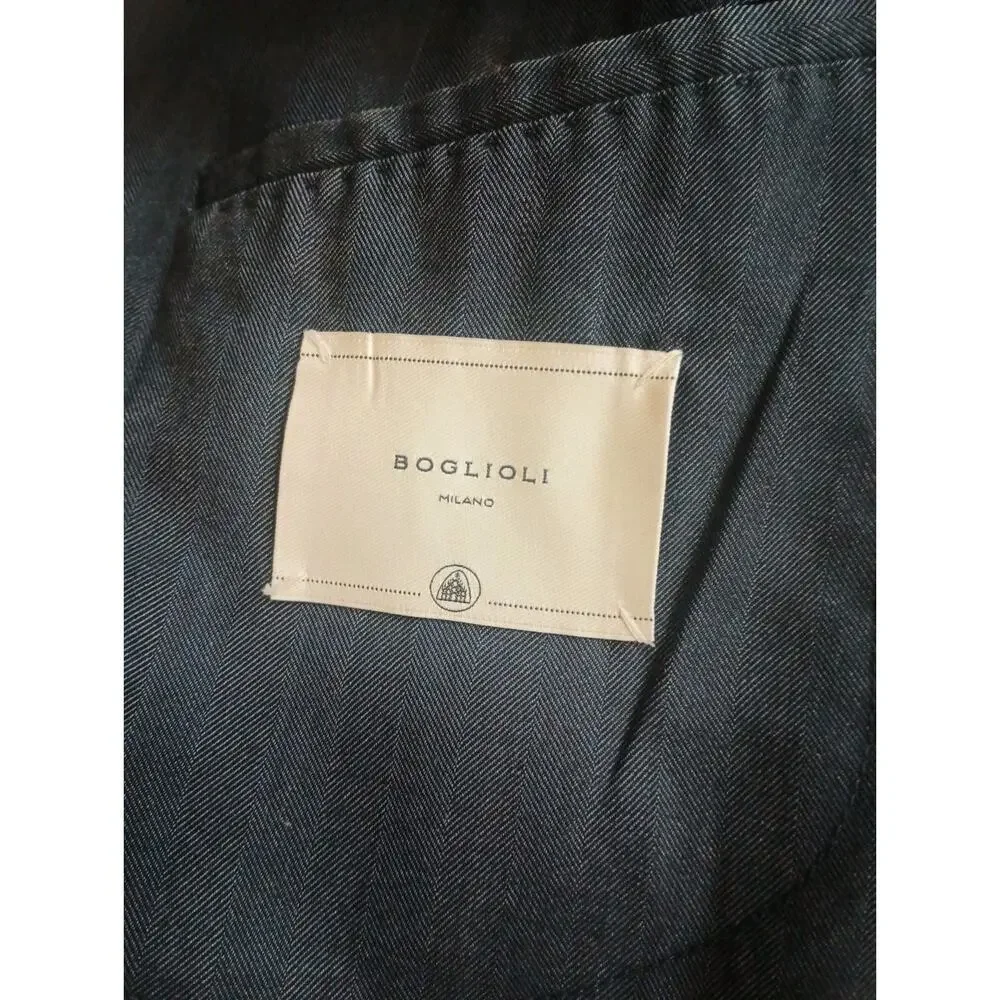 Boglioli Mens Quiet Luxury Blazer Euro 58 US 46-48 Navy Slim Fit Lana Wool Italy